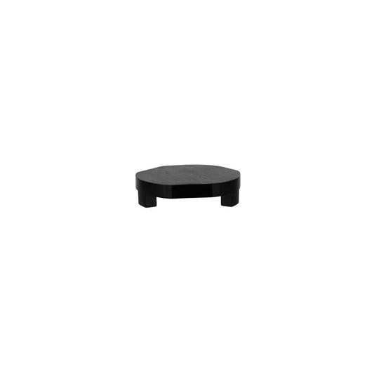 Chef Inox Serve Black Acacia Round Display Stand Footed 200x50mm (Box of 2) - Kitchenly