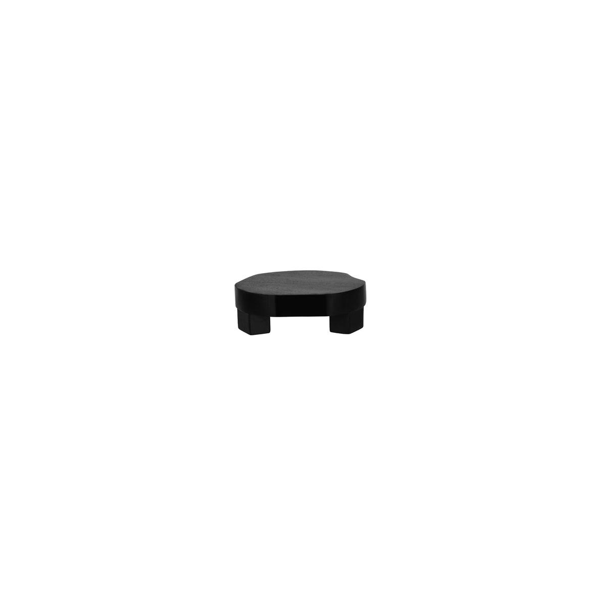 Chef Inox Serve Black Acacia Round Display Stand Footed 150x50mm (Box of 2) - Kitchenly