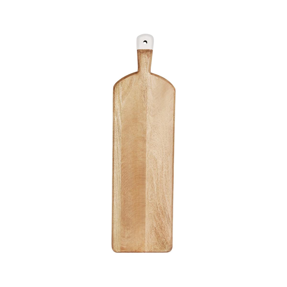 Chef Inox Mangowood Rectangular Serving Board with White Handle 700x200x35mm - Kitchenly