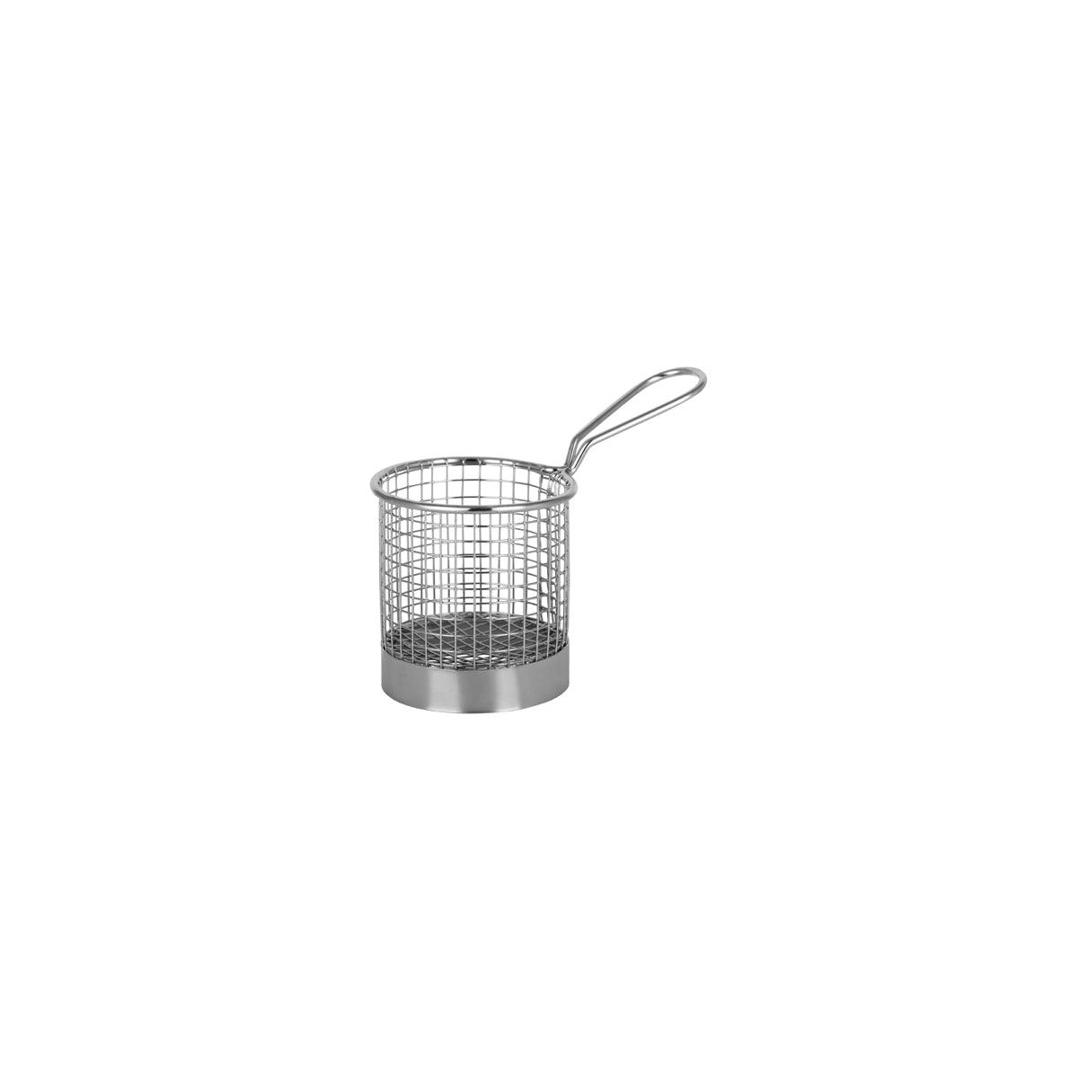 Chef Inox Wire Serving Basket Round with Handle 90x95mm - Kitchenly