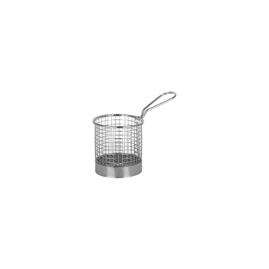 Chef Inox Wire Serving Basket Round with Handle 90x95mm - Kitchenly