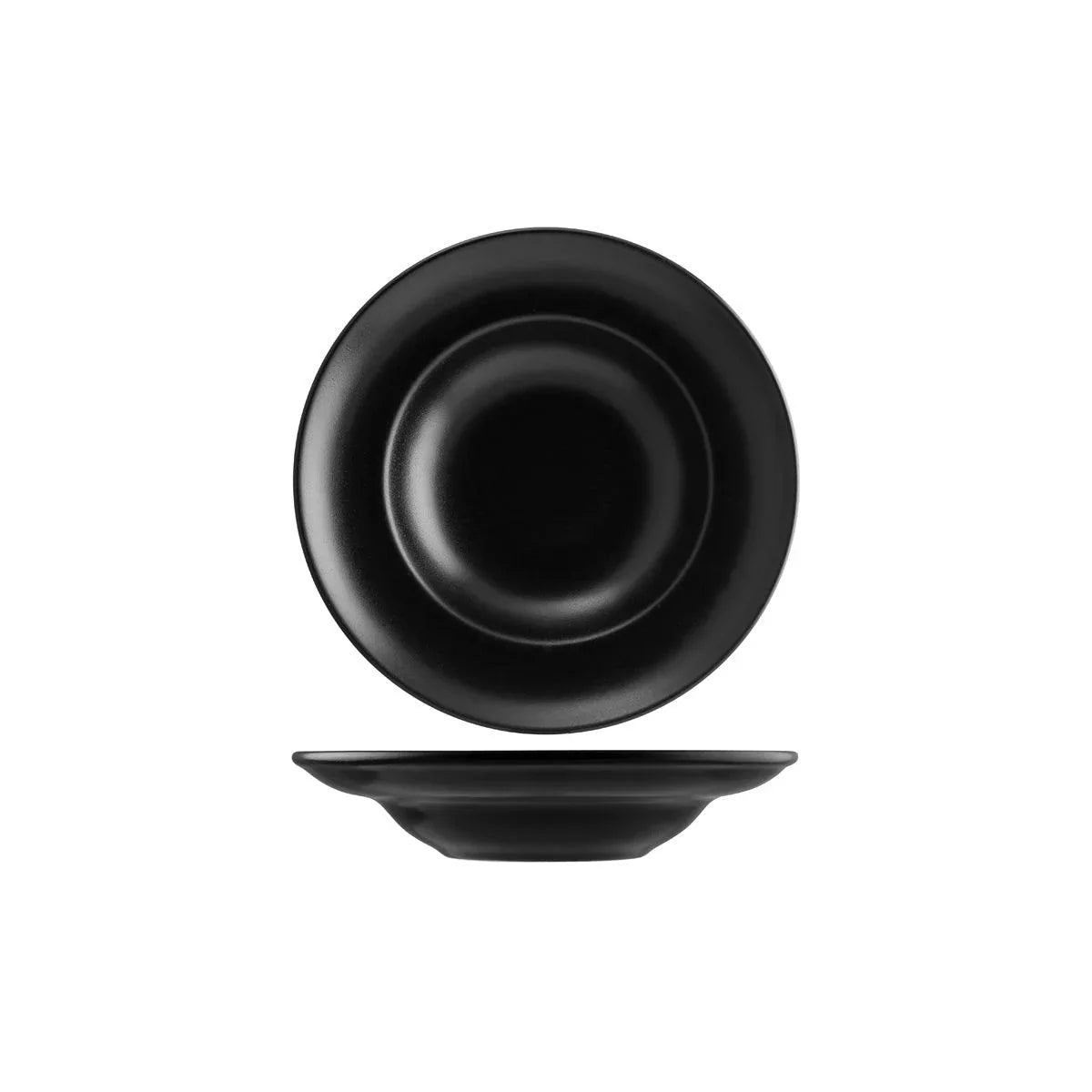 Bonna Notte Black Round Pasta Plate 270x57mm / 400ml (Box of 6) - Kitchenly
