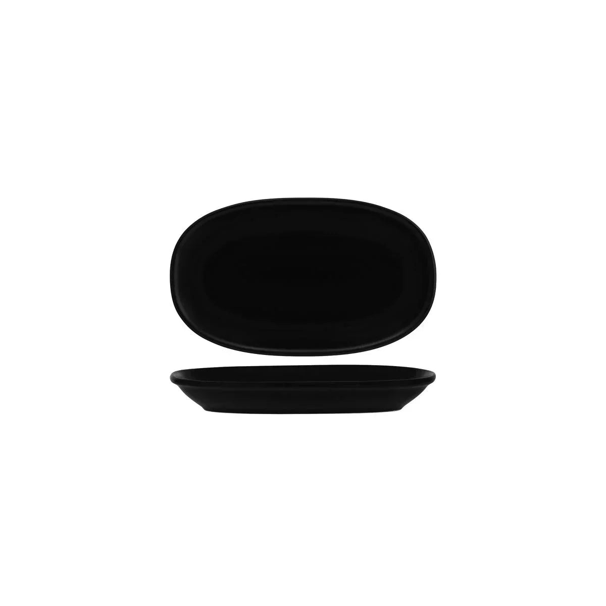 Bonna Notte Black Oval Coupe Dish 240x140x30mm (Box of 12) - Kitchenly