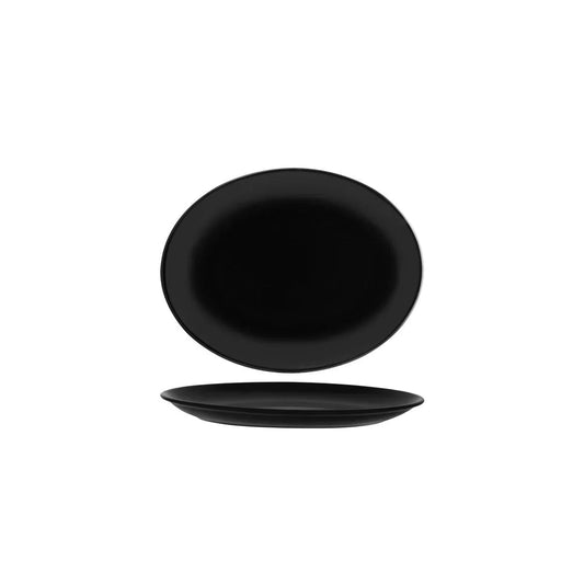 Bonna Notte Black Oval Coupe Platter 250x185x26mm (Box of 12) - Kitchenly