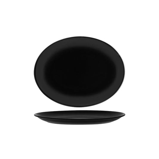 Bonna Notte Black Oval Coupe Platter 310x240x30mm (Box of 6) - Kitchenly