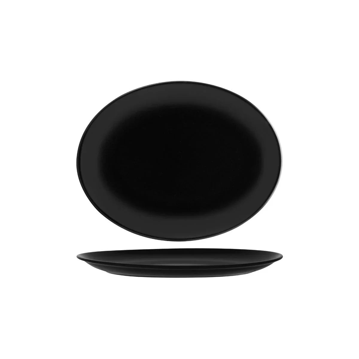 Bonna Notte Black Oval Coupe Platter 360x280x30mm (Box of 6) - Kitchenly