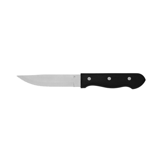 Tablekraft Steak Knives Jumbo Black Plastic Handle Pointed Tip (Box of 12) - Kitchenly