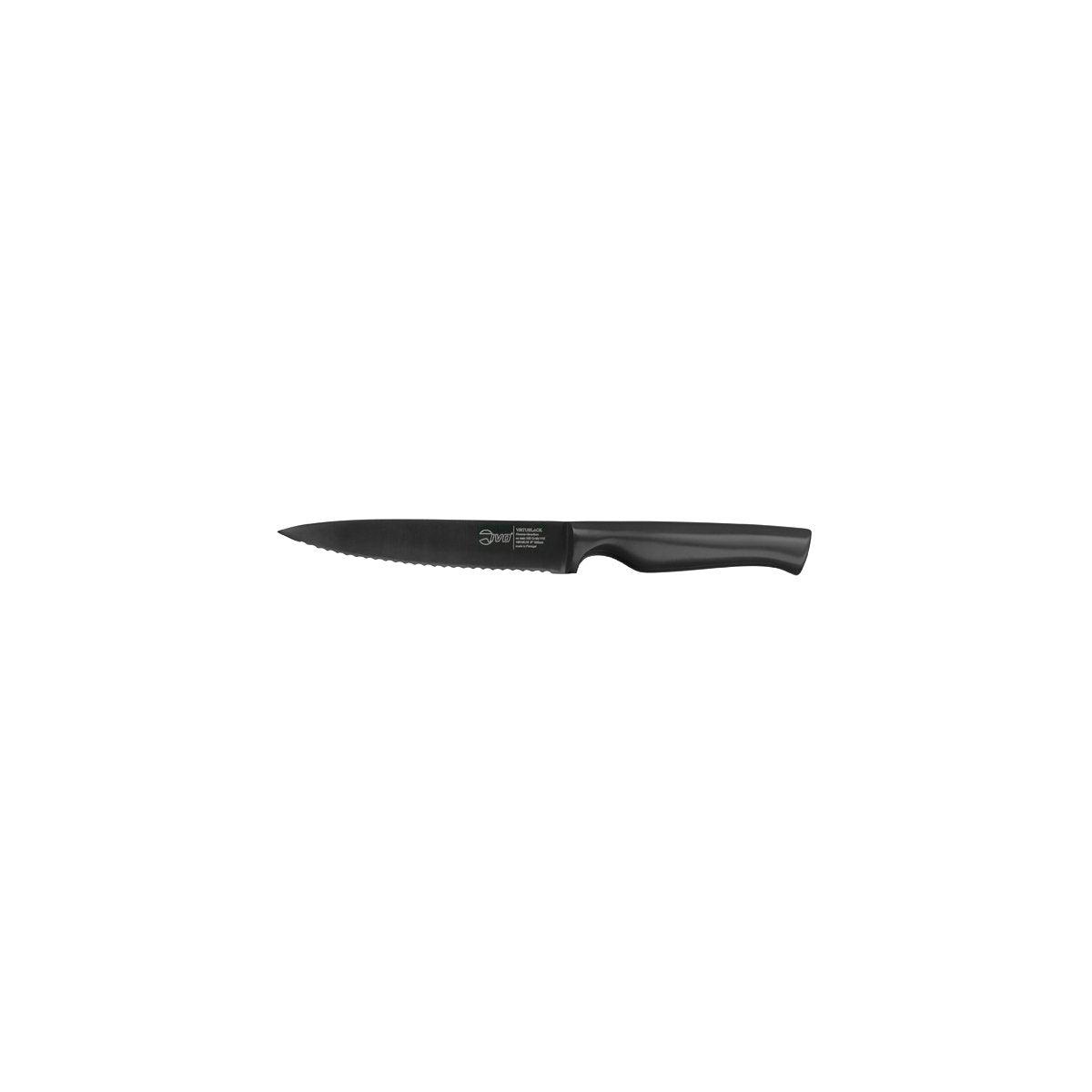 Ivo Virtu Utility Knife Serrated Black Blade 135mm - Kitchenly
