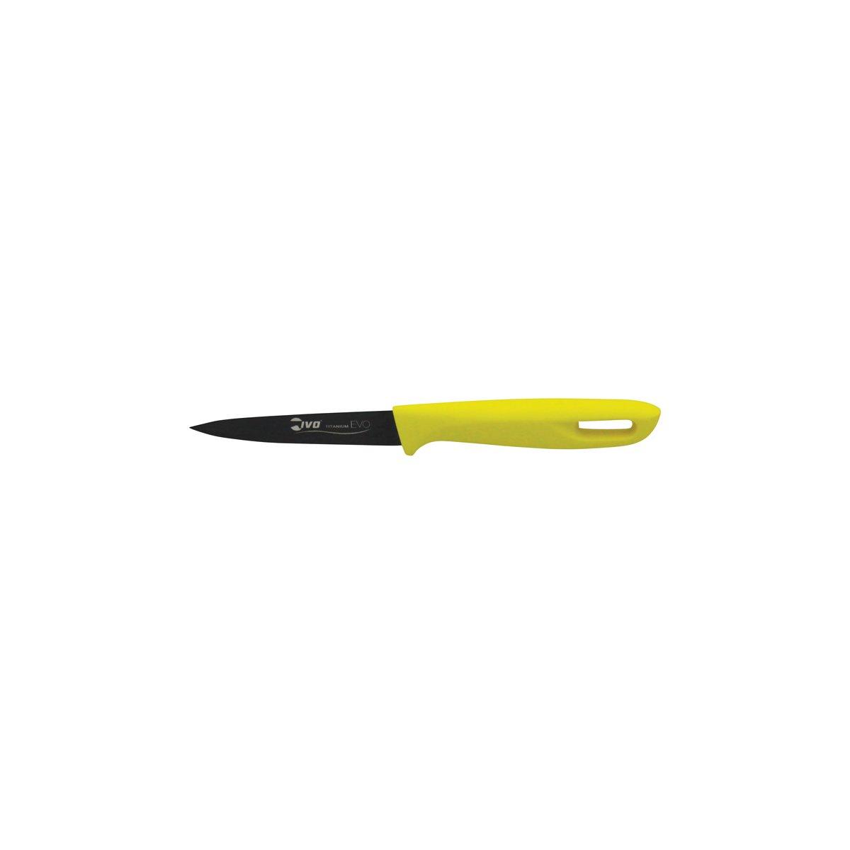 Ivo Titanium Evo Paring Knife Yellow Handle 90mm - Kitchenly