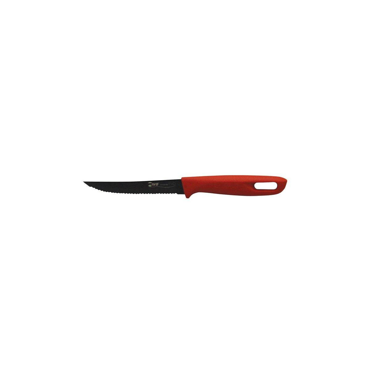 Ivo Titanium Evo Utility Knife Serrated Red Handle 115mm - Kitchenly