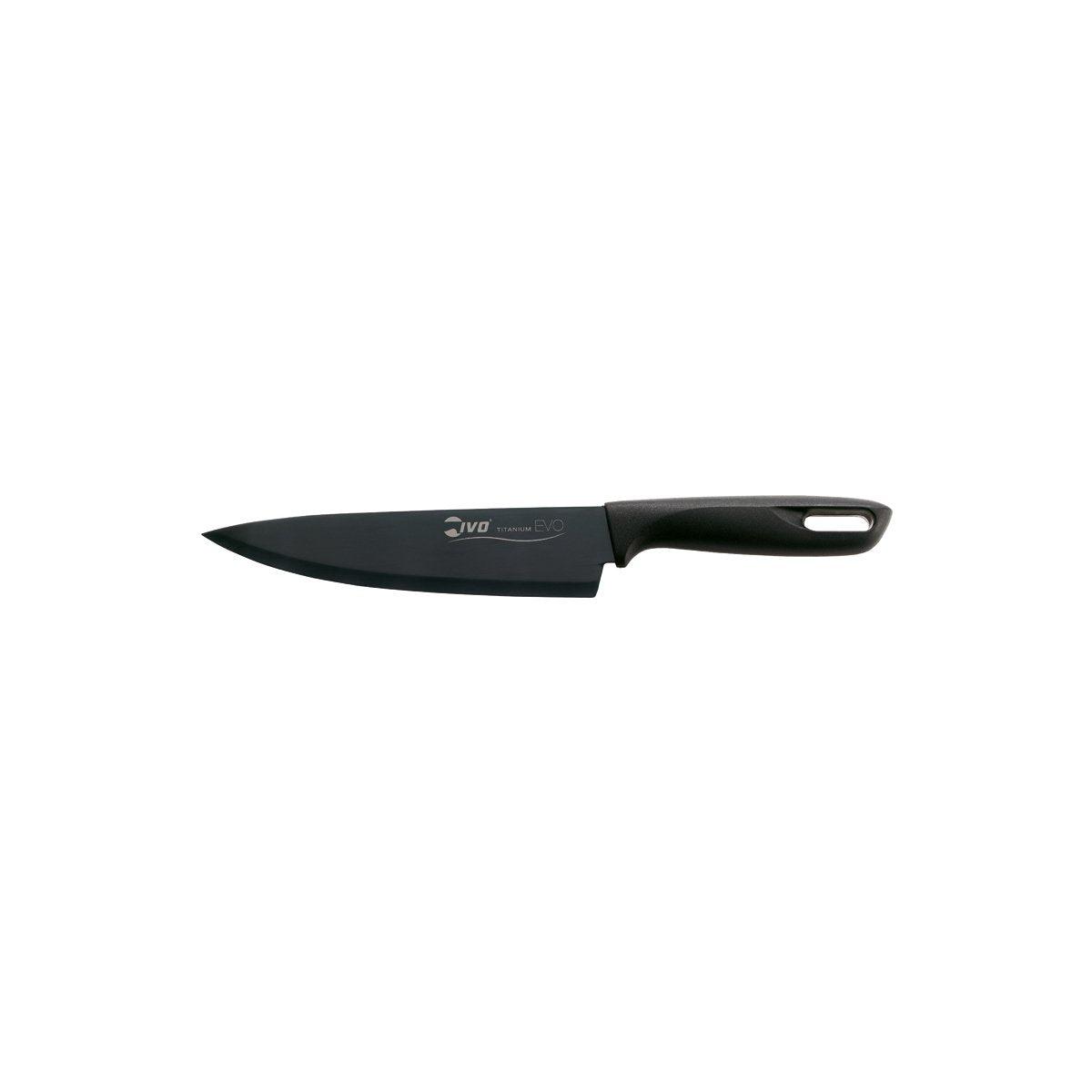 Ivo Titanium Evo Chefs Knife Black Handle 180mm - Kitchenly