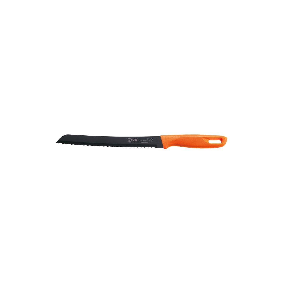 Ivo Titanium Evo Bread Knife Serrated Orange Handle 205mm - Kitchenly