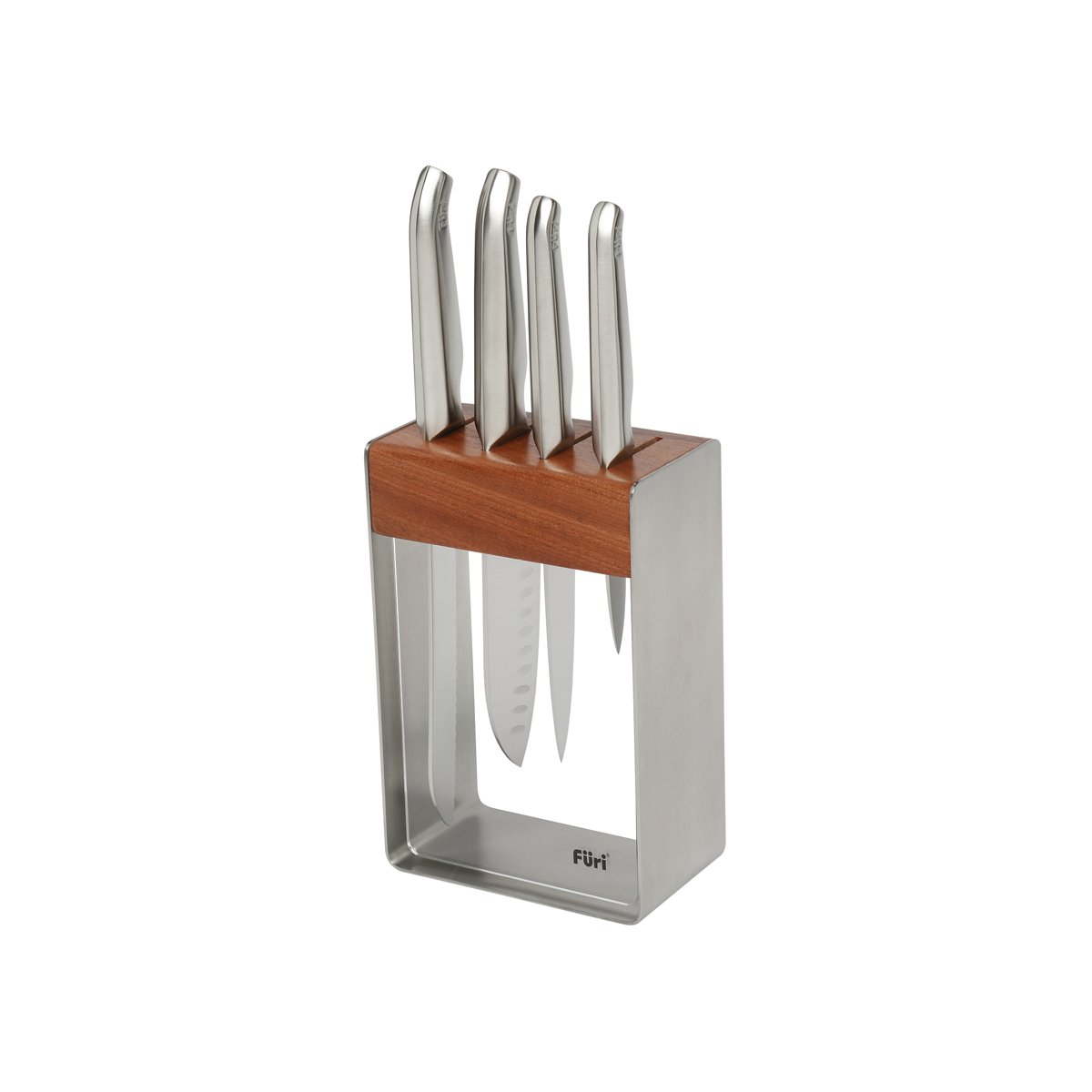 Furi Clean and Store Stainless Steel Knife Block Black Set 5pc