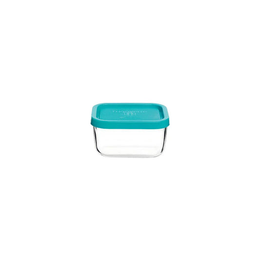 Bormioli Rocco Frigoverre Square Container with Blue Lid 150x150x64mm / 750ml - Kitchenly