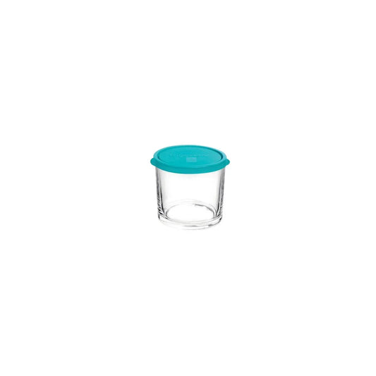 Bormioli Rocco Frigoverre Round Tall Container with Blue Lid 95x87mm / 350ml - Kitchenly