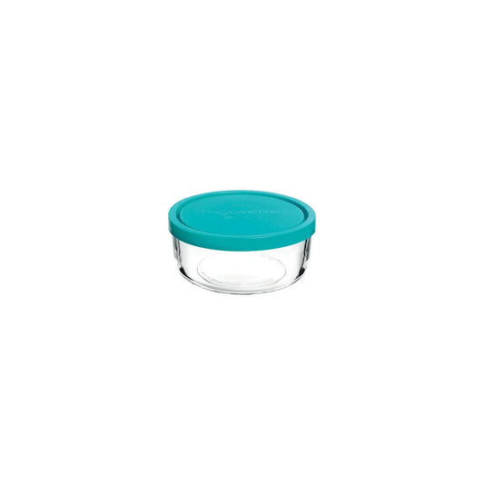 Bormioli Rocco Frigoverre Round Container with Blue Lid 120x52mm / 300ml - Kitchenly