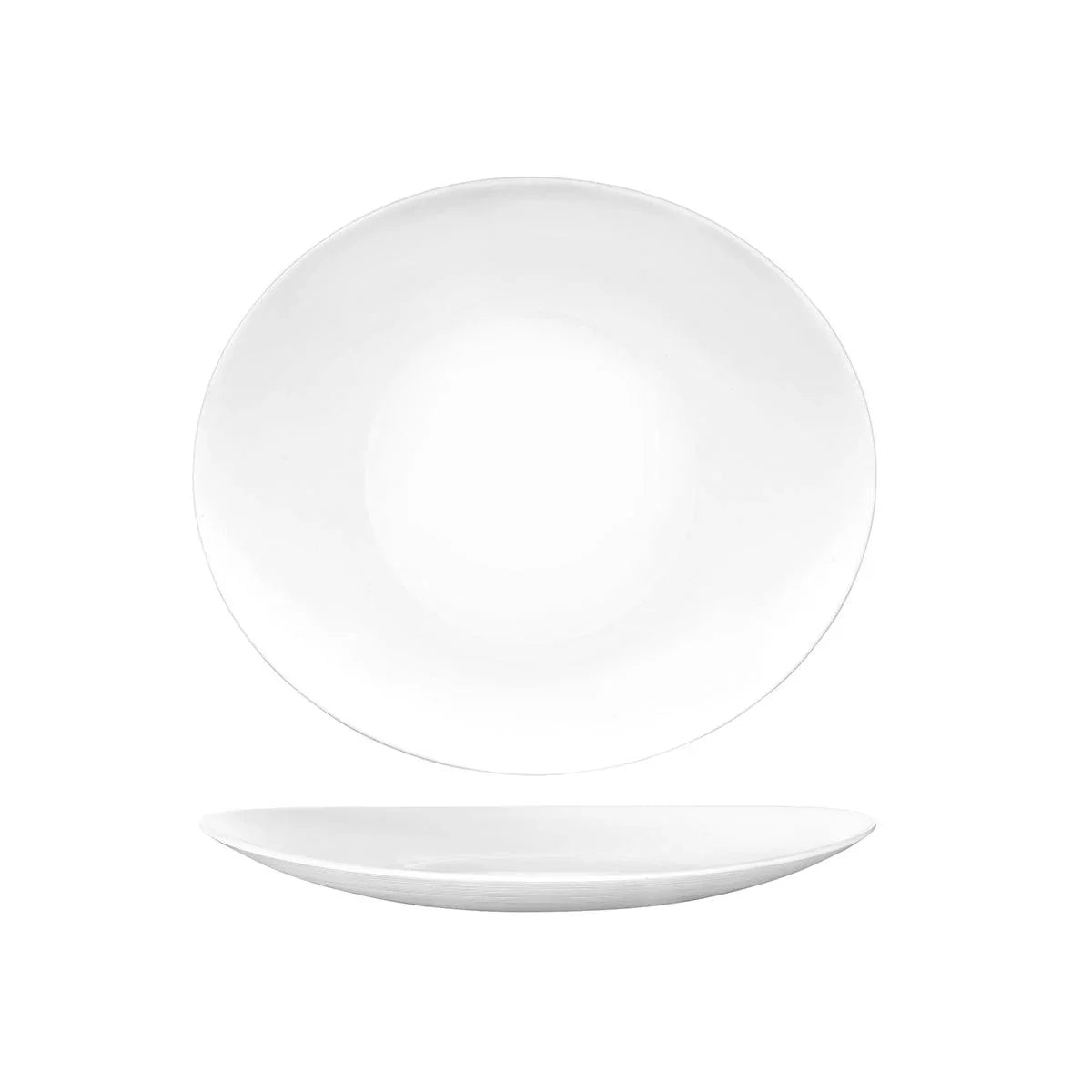 Bormioli Rocco Prometeo Oval Coupe Platter White 270x240mm - Kitchenly