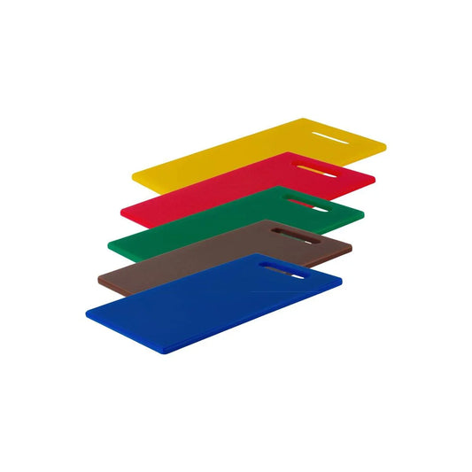Chef Inox Cutting Board Polyethylene Coloured Set 5pc with Handle 380x230x12mm - Kitchenly