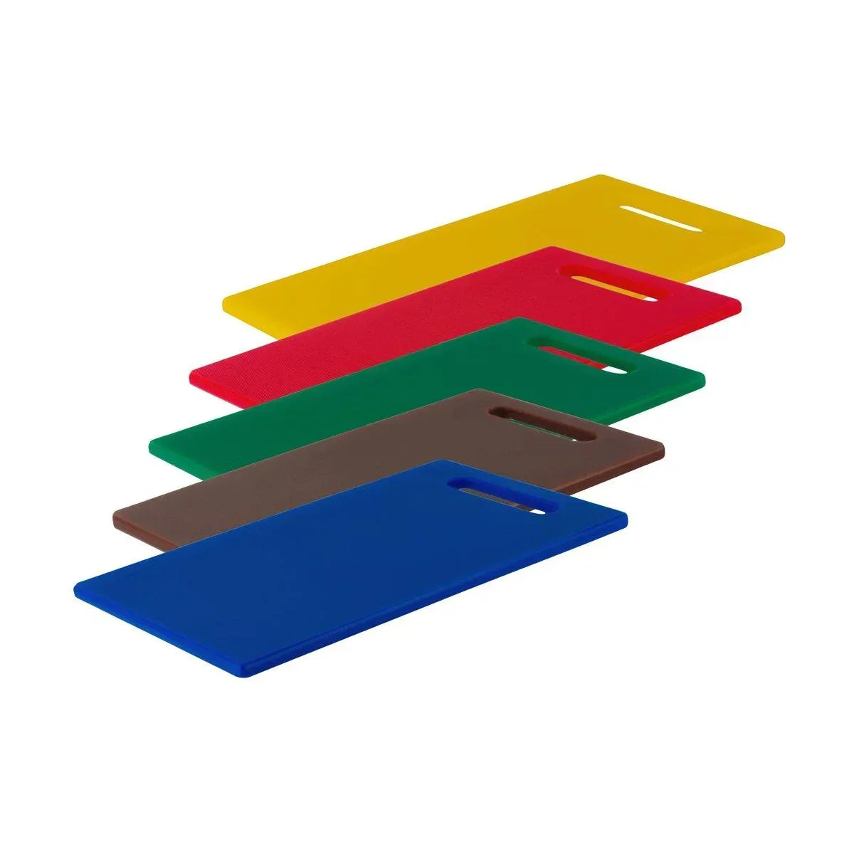 Chef Inox Cutting Board Polyethylene Coloured Set 5pc with Handle 450x300x12mm - Kitchenly