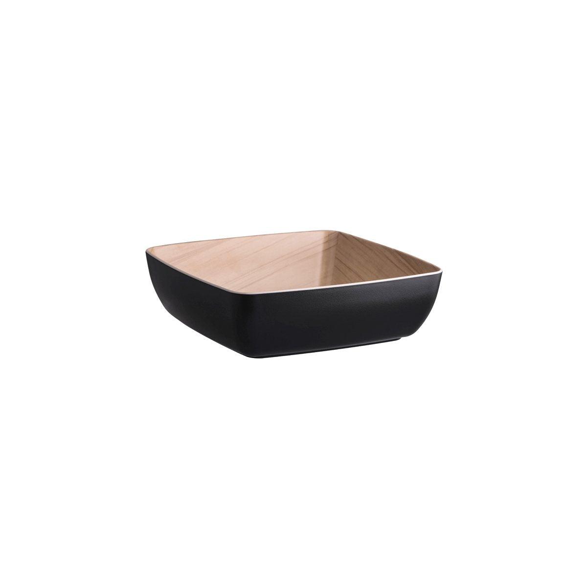 Zicco Melamine Echo Black / Birch Serving Bowl 250x250x75mm - Kitchenly