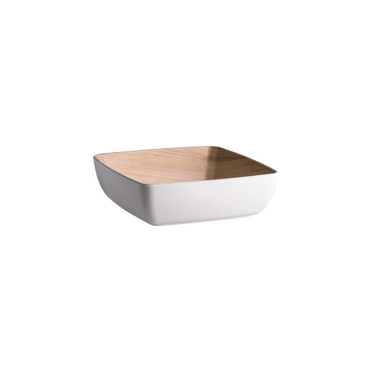 Zicco Melamine Echo White / Birch Serving Bowl 250x250x120mm - Kitchenly
