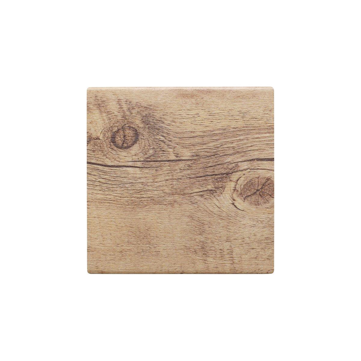 Chef Inox Wood Effect Oak Square Platter 310x310mm - Kitchenly