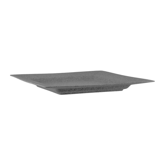 JAB Melamine Concrete Square Rimmed Platter 400x400x38mm - Kitchenly