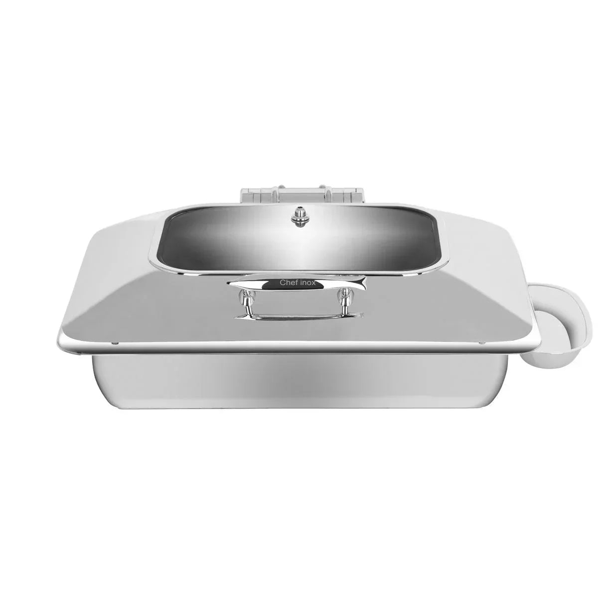 Chef Inox Deluxe Chafer Rectangular 1/1 Size with Glass Lid & Side Dish - Kitchenly
