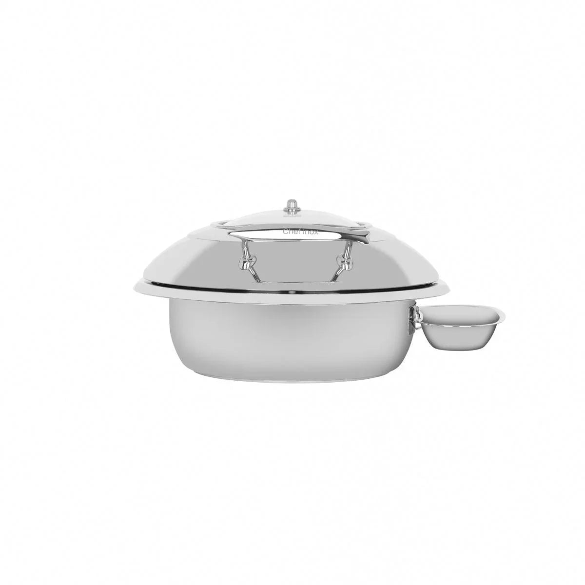 Chef Inox Deluxe Chafer Small Round with Glass Lid & Side Dish - Kitchenly