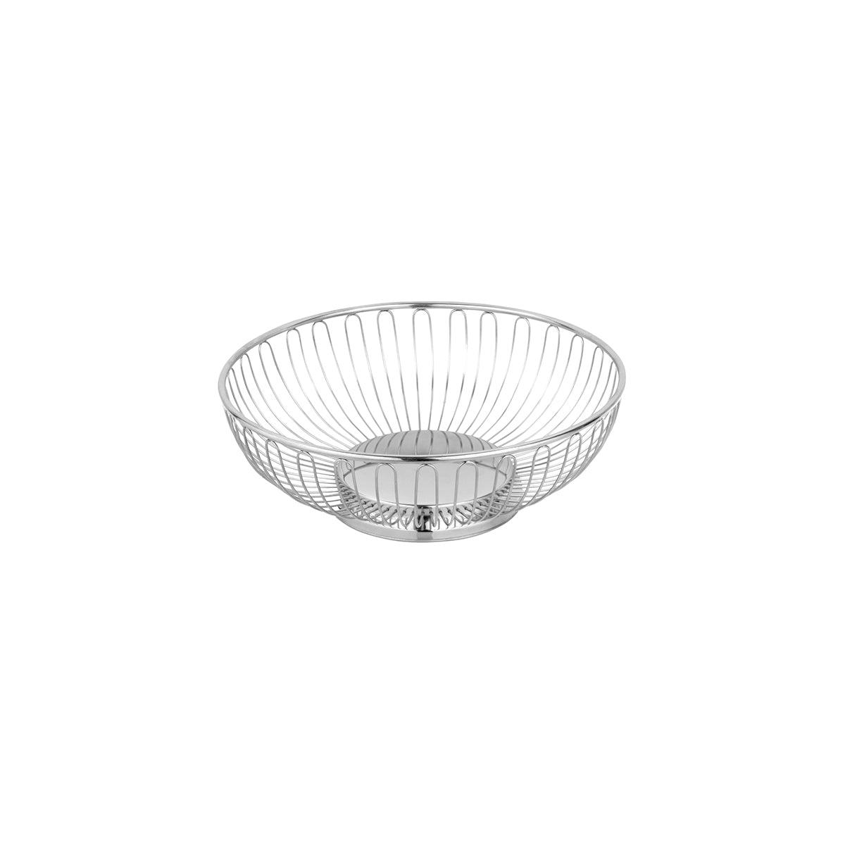 Chef Inox Round Wire Basket Solid Base Stainless Steel 246x85mm - Kitchenly