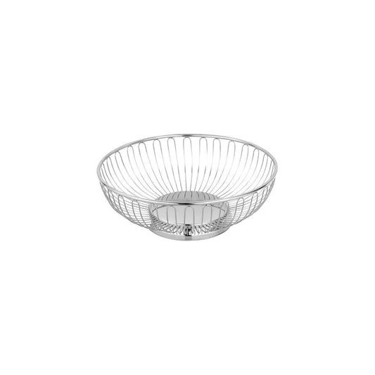Chef Inox Round Wire Basket Solid Base Stainless Steel 246x85mm - Kitchenly