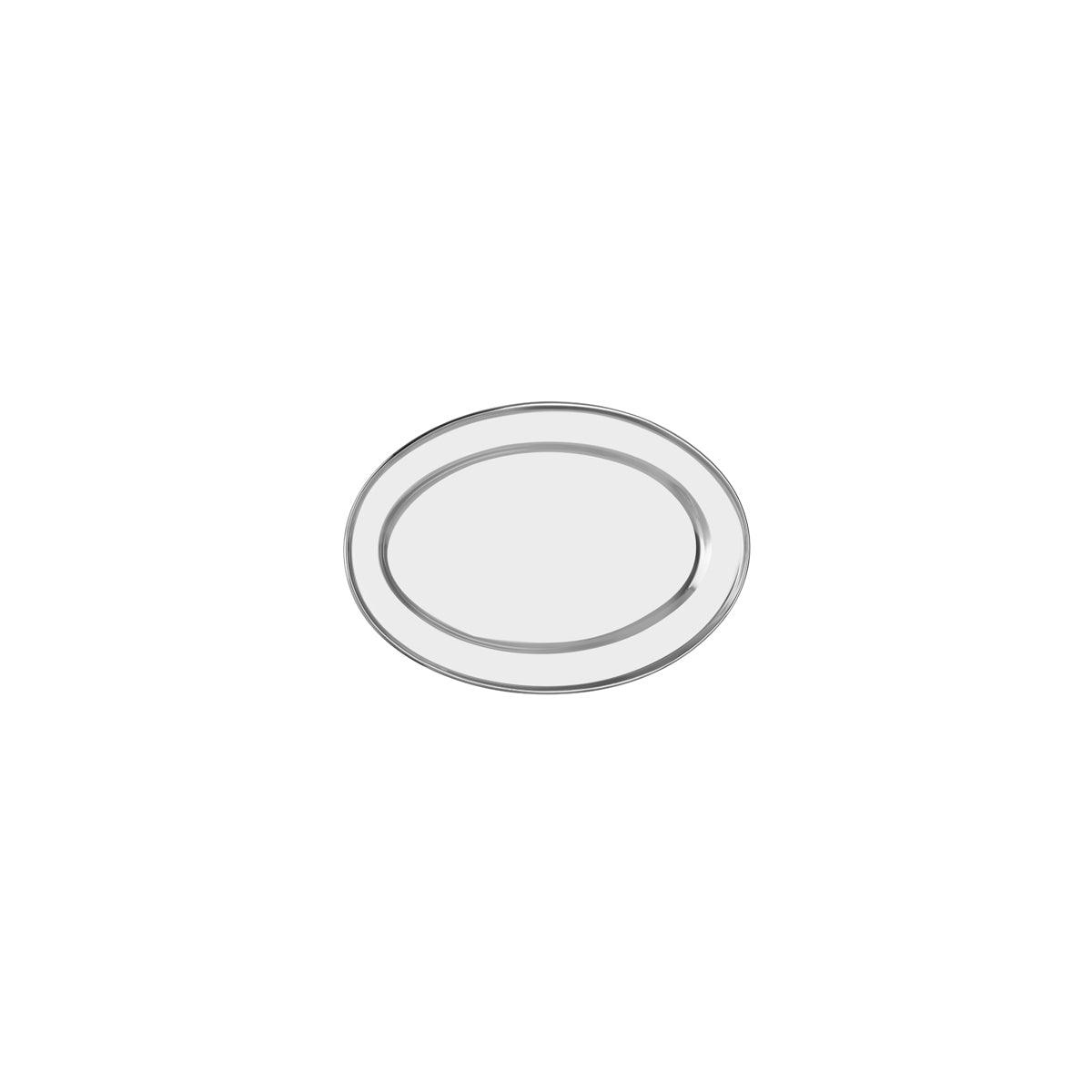 Chef Inox Oval Platter Rolled Edge Stainless Steel 250x200mm - Kitchenly