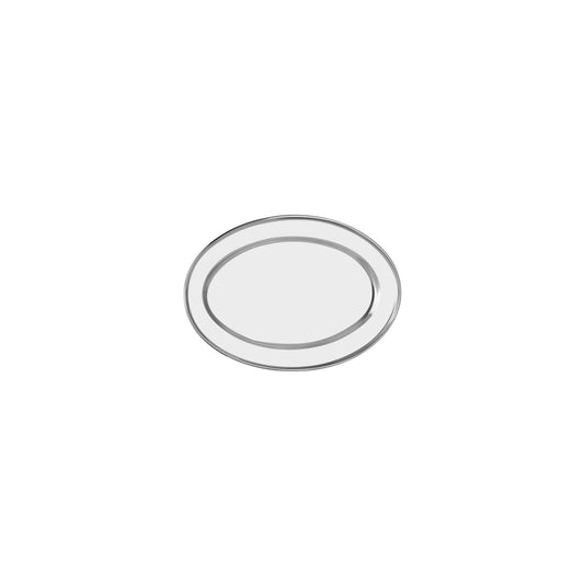 Chef Inox Oval Platter Rolled Edge Stainless Steel 250x200mm