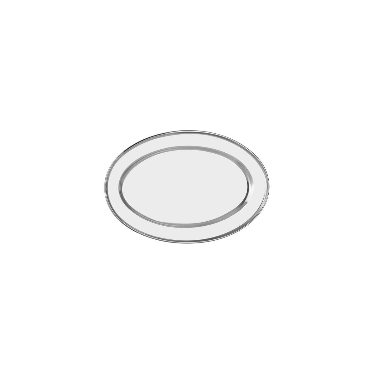 Chef Inox Oval Platter Rolled Edge Stainless Steel 300x210mm - Kitchenly