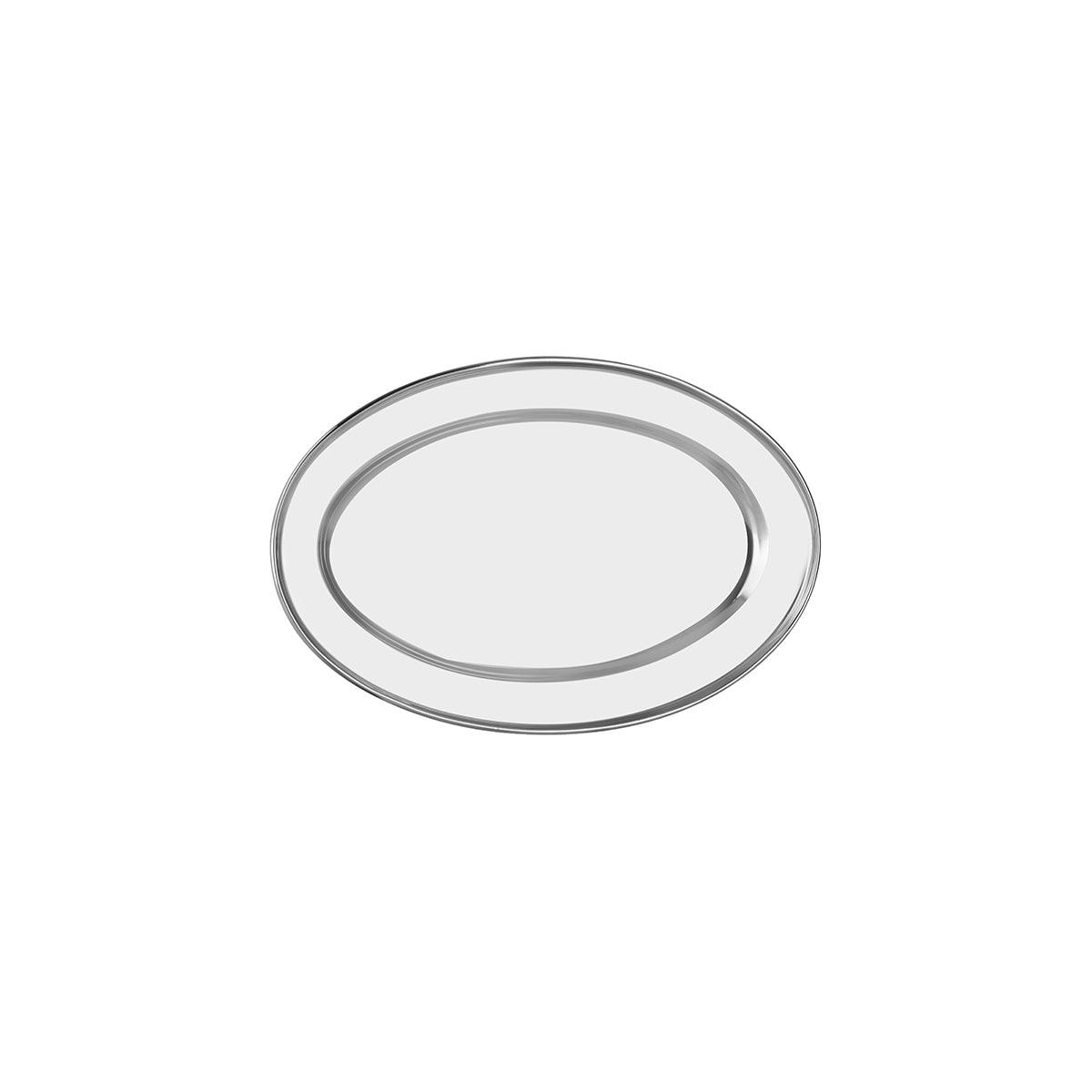 Chef Inox Oval Platter Rolled Edge Stainless Steel 350x270mm - Kitchenly