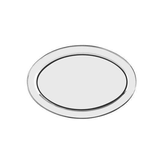 Chef Inox Oval Platter Rolled Edge Stainless Steel 450x355mm - Kitchenly