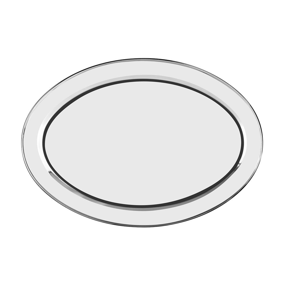 Chef Inox Oval Platter Rolled Edge Stainless Steel 600x478mm - Kitchenly