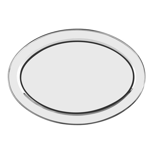 Chef Inox Oval Platter Rolled Edge Stainless Steel 650x530mm - Kitchenly