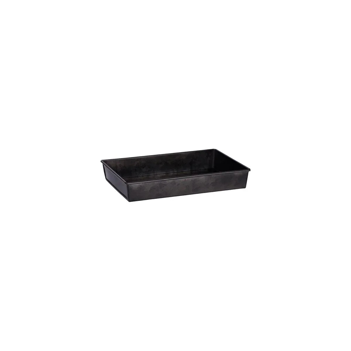 Chef Inox Coney Island Rectangular Flared Black Galvanised Tray 240x160x40mm - Kitchenly