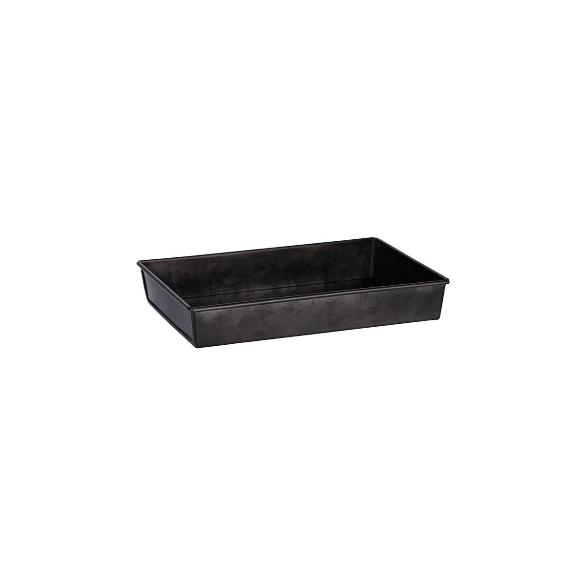 Chef Inox Coney Island Rectangular Flared Black Galvanised Tray 270x190x45mm - Kitchenly