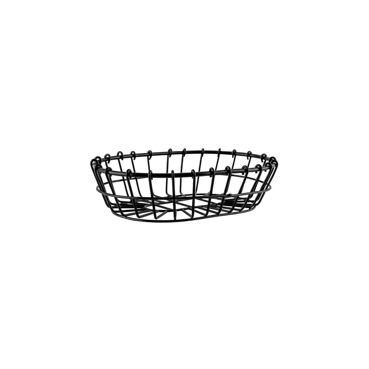 Chef Inox Coney Island Patina Oval Wire Basket Black 230x155x60mm - Kitchenly