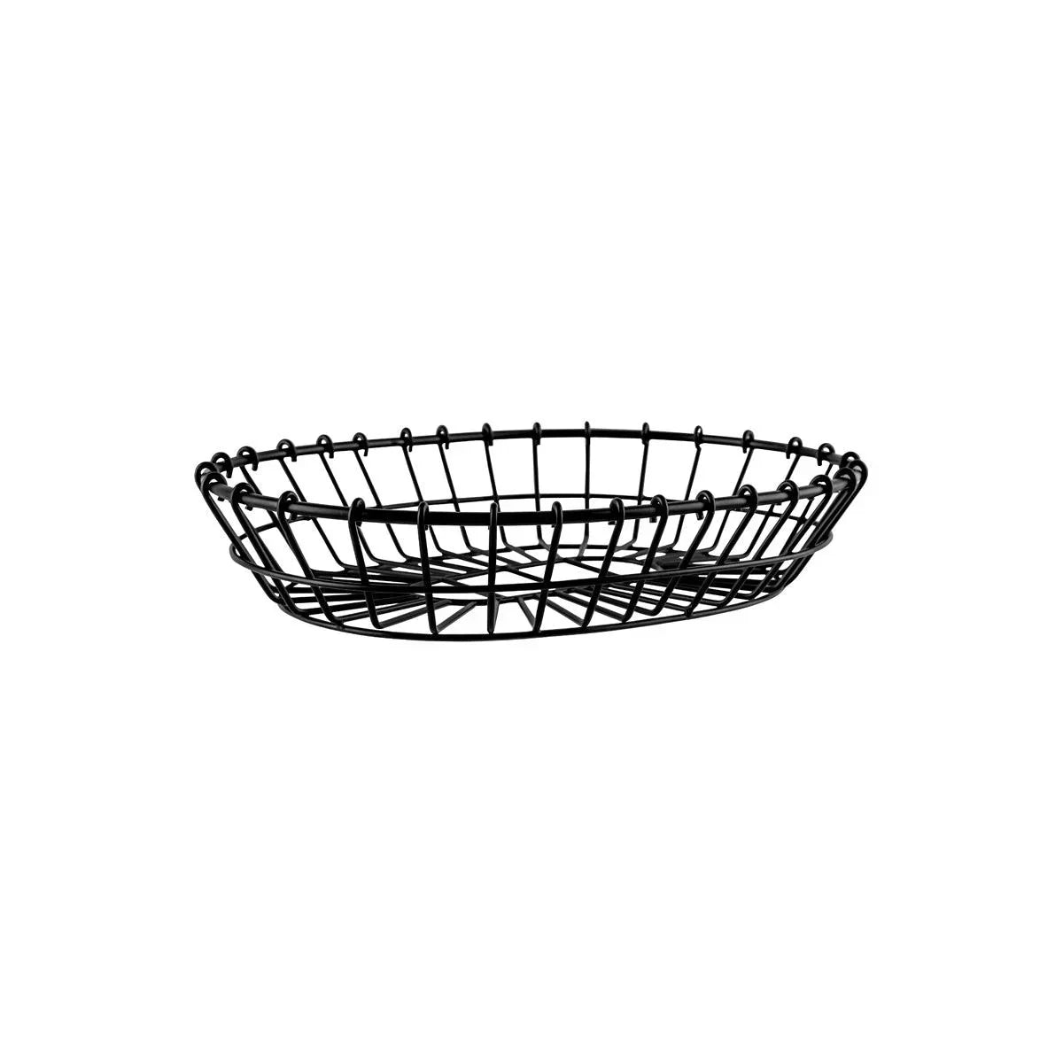 Chef Inox Coney Island Patina Oval Wire Basket Black 280x205x60mm - Kitchenly