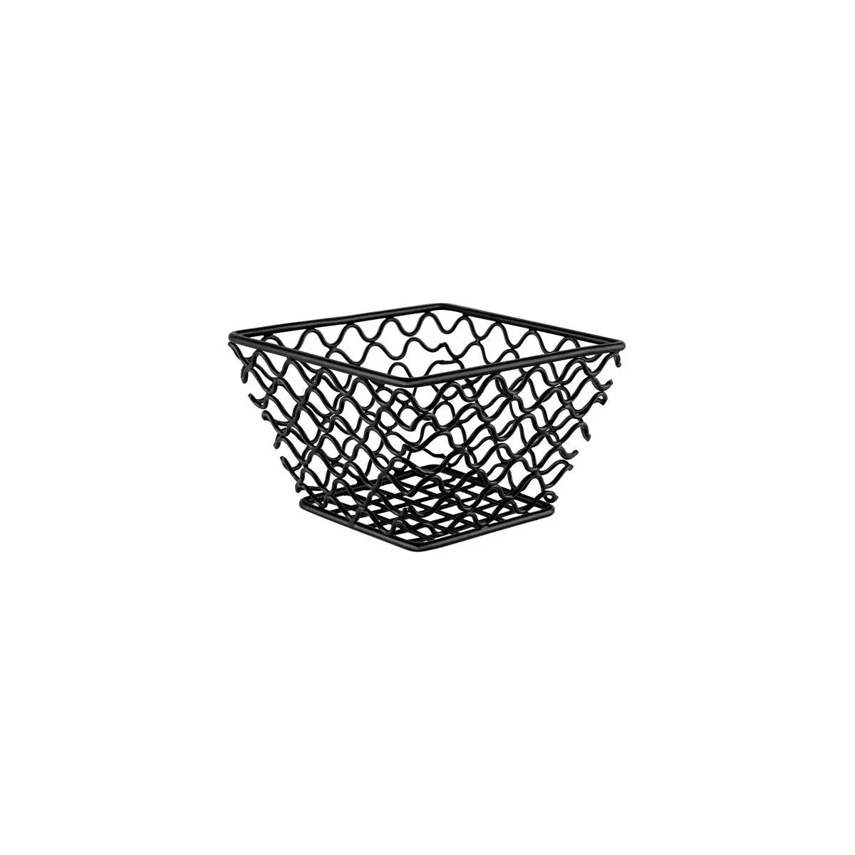Chef Inox Coney Island Patina Square Wire Basket Black 155x155x105mm - Kitchenly