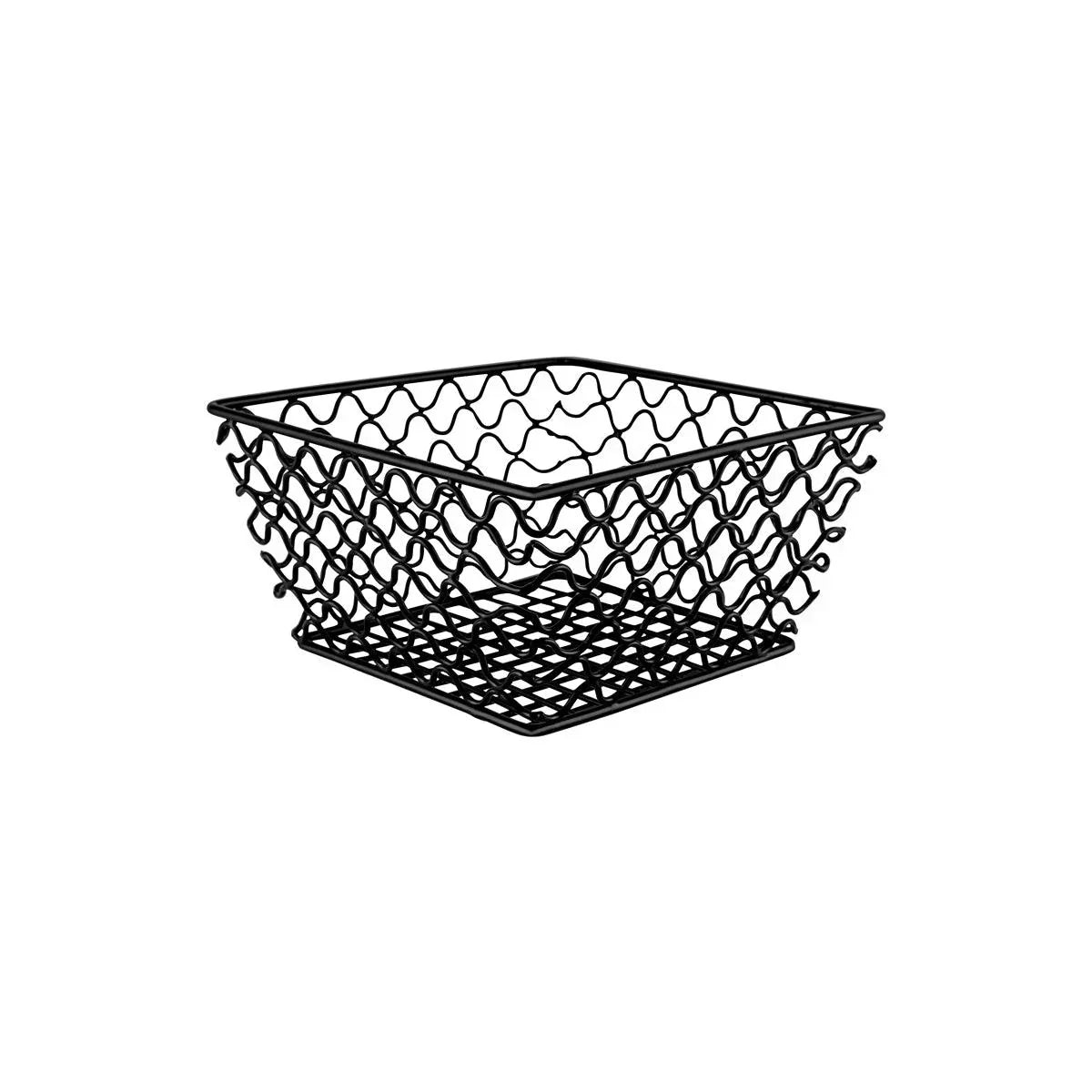 Chef Inox Coney Island Patina Square Wire Basket Black 205x205x105mm - Kitchenly