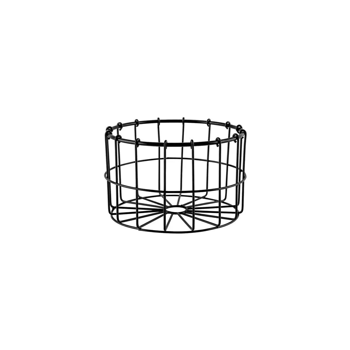 Chef Inox Coney Island Patina Round Nest Wire Basket Black 180x155mm - Kitchenly