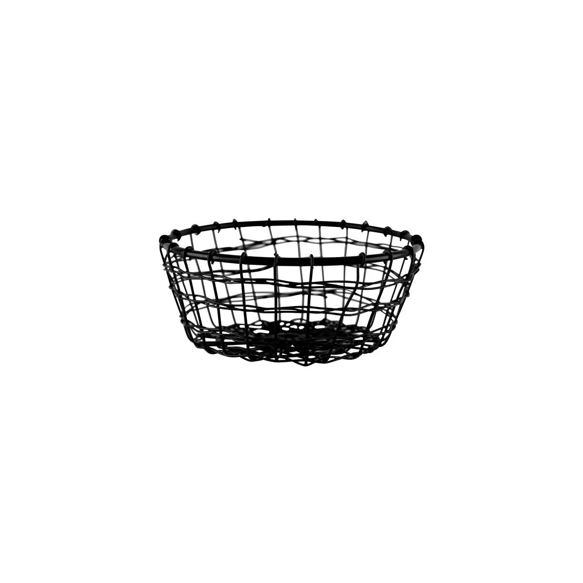 Chef Inox Coney Island Patina Round Mesh Wire Basket Black 160x70mm - Kitchenly
