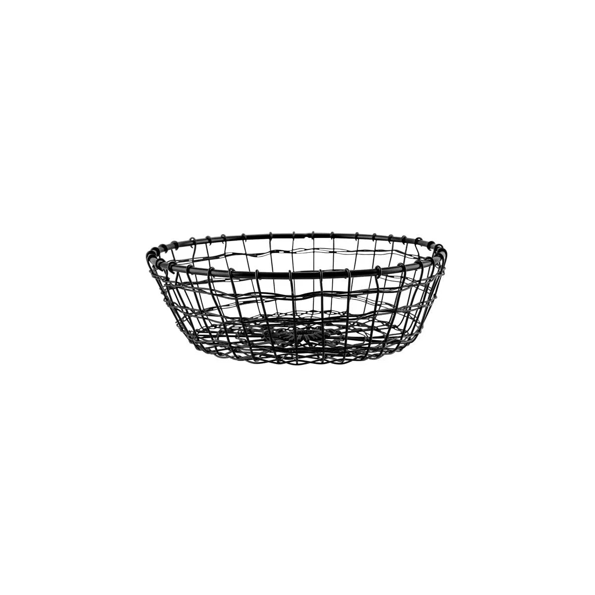 Chef Inox Coney Island Patina Round Mesh Wire Basket Black 230x75mm - Kitchenly