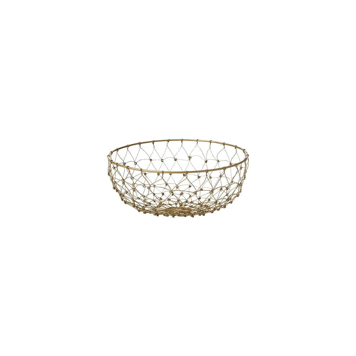 Chef Inox Coney Island Patina Round Fishing Net Wire Basket Gold 230x100mm - Kitchenly