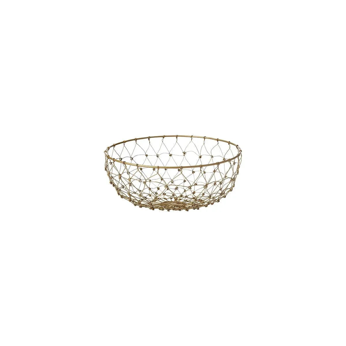 Chef Inox Coney Island Patina Round Fishing Net Wire Basket Gold 230x100mm - Kitchenly