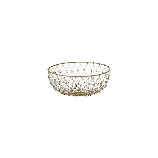 Chef Inox Coney Island Patina Round Fishing Net Wire Basket Gold 230x100mm - Kitchenly